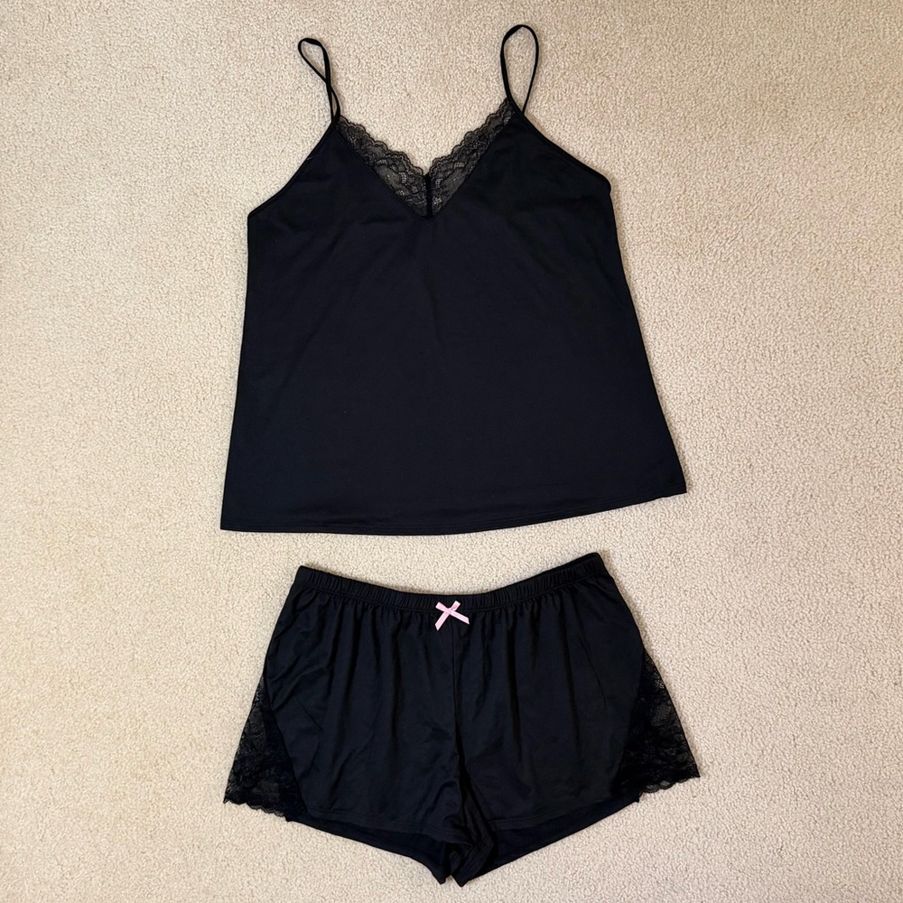NEVER WORN Black Cami and Shorts Pajama Set